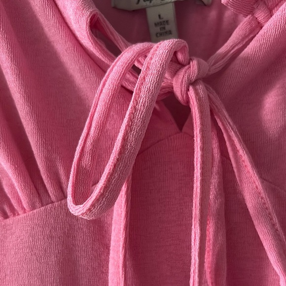 Pink Women's Dress with adjustable spaghetti straps  bow tie design NWOT - Picture 7 of 10